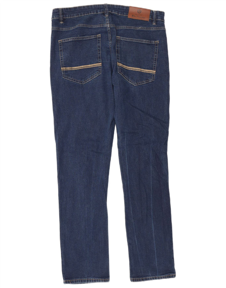 Ben Sherman Mens Straight Jeans W36 L31 Blue Cotton