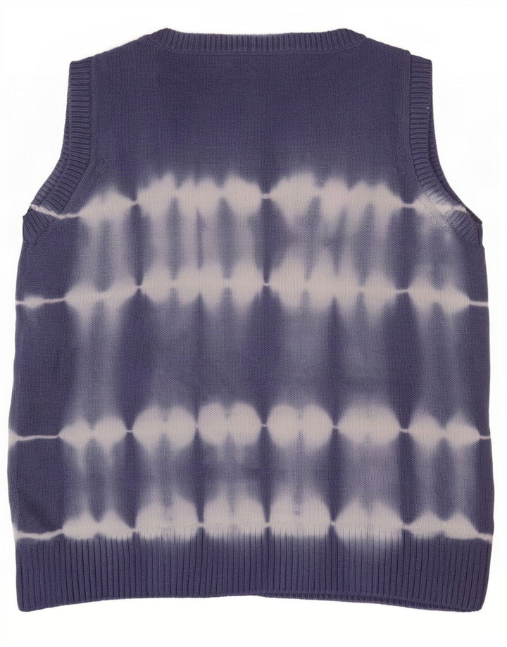White Stuff Womens Vest Tank Top UK 10 Small Blue Tie Dye Cotton