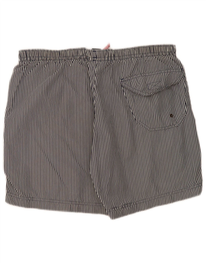 Jeckerson Mens Swimming Shorts Large Navy Blue Pinstripe Polyester