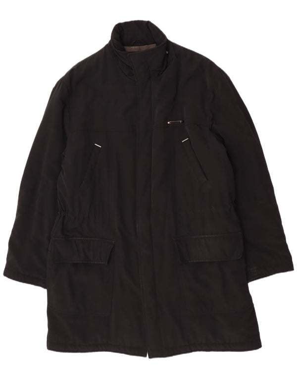 Piero Guidi Mens Overcoat UK 42 XL Black Polyester