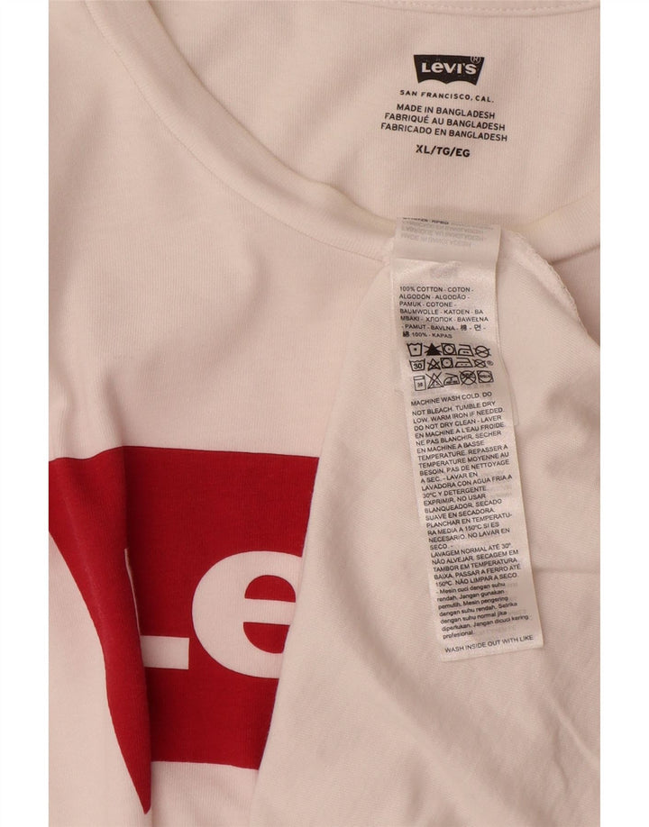 LEVI'S Mens Graphic T-Shirt Top XL White Cotton