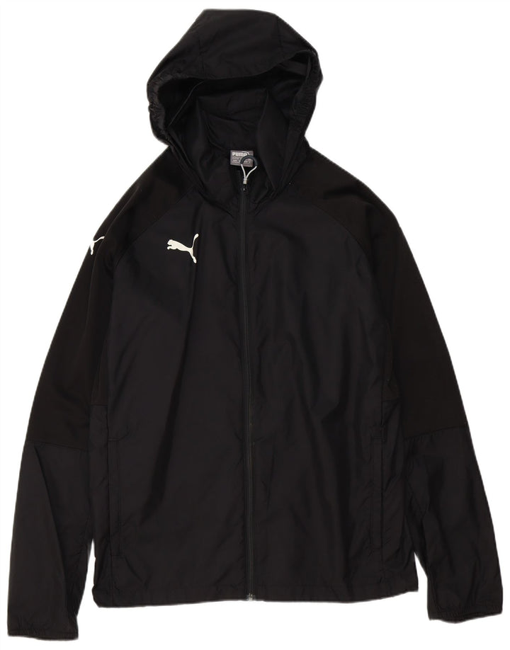 PUMA Mens Hooded Rain Jacket UK 38 Medium Black Polyester