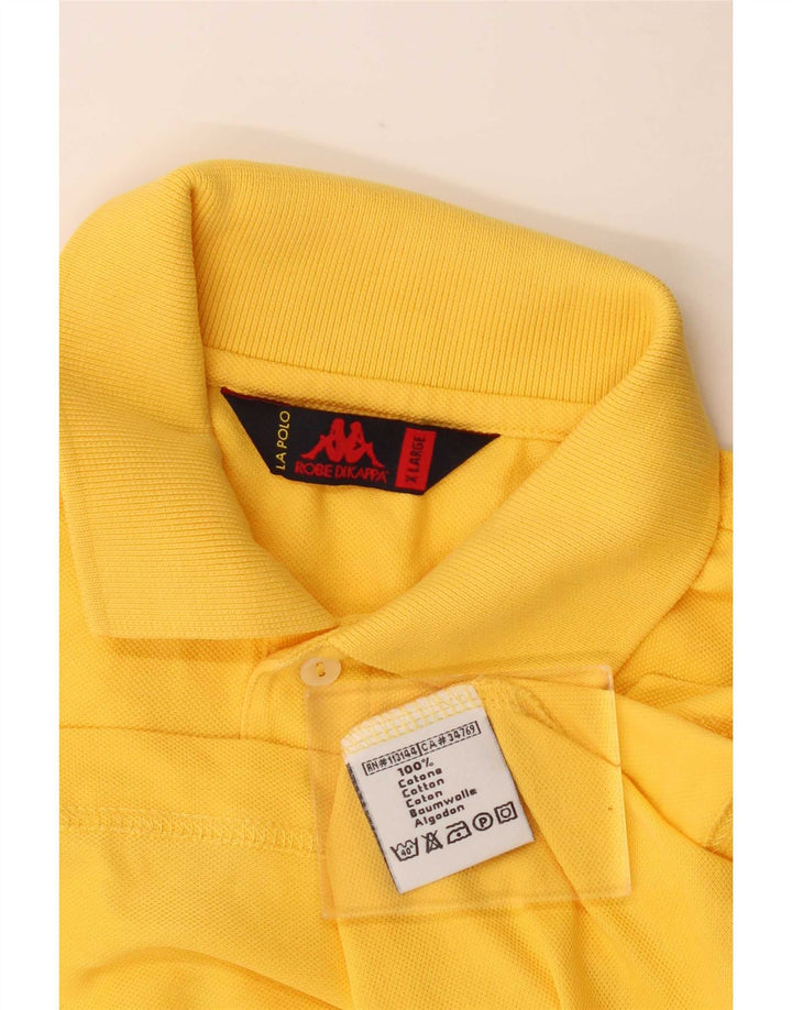 Kappa Mens Polo Shirt XL Yellow Cotton