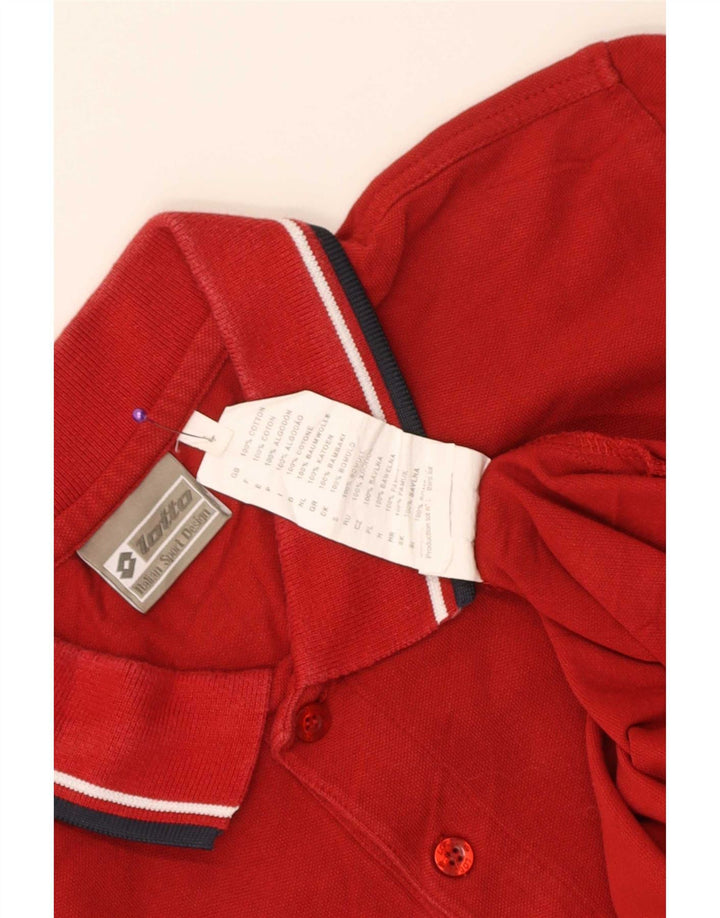 Lotto Mens Polo Shirt Large Red Cotton