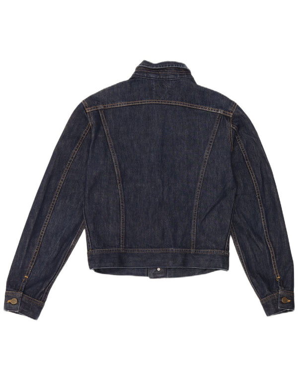 Lee Womens Crop Denim Jacke UK 12 Medium Marineblau Baumwolle