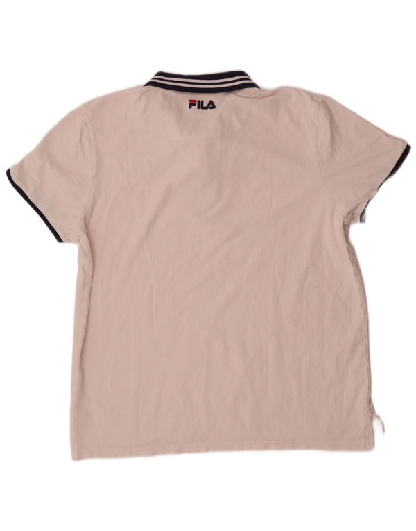 Polo da rugby da uomo Fila XL in cotone a righe bianche