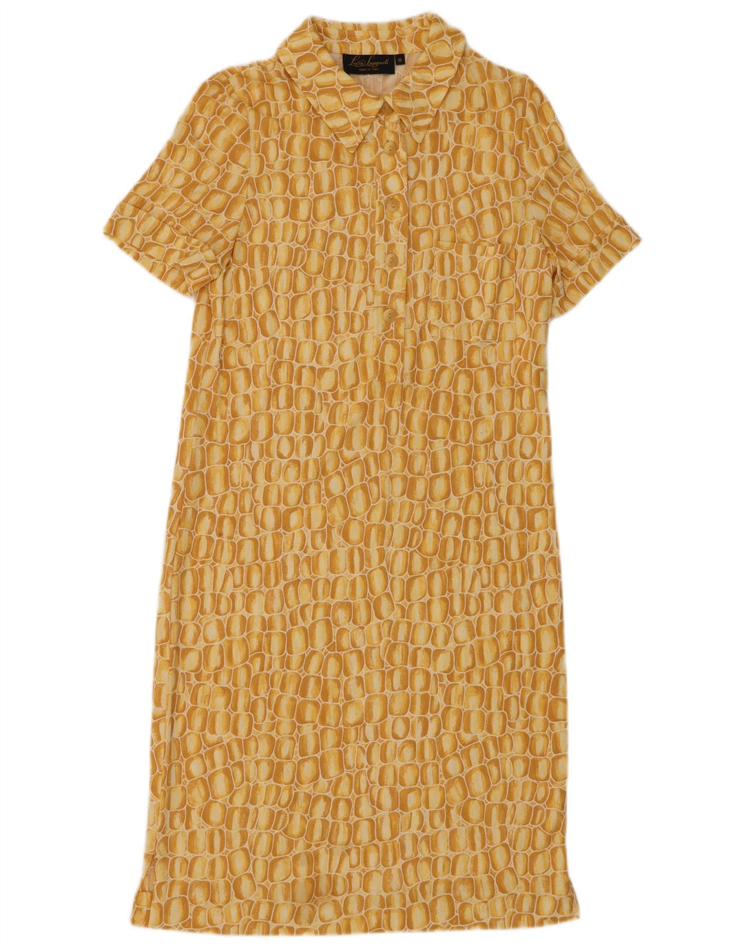Luisa Spagnoli Womens Pullover Shirt Dress UK 14 Medium Yellow Geometric