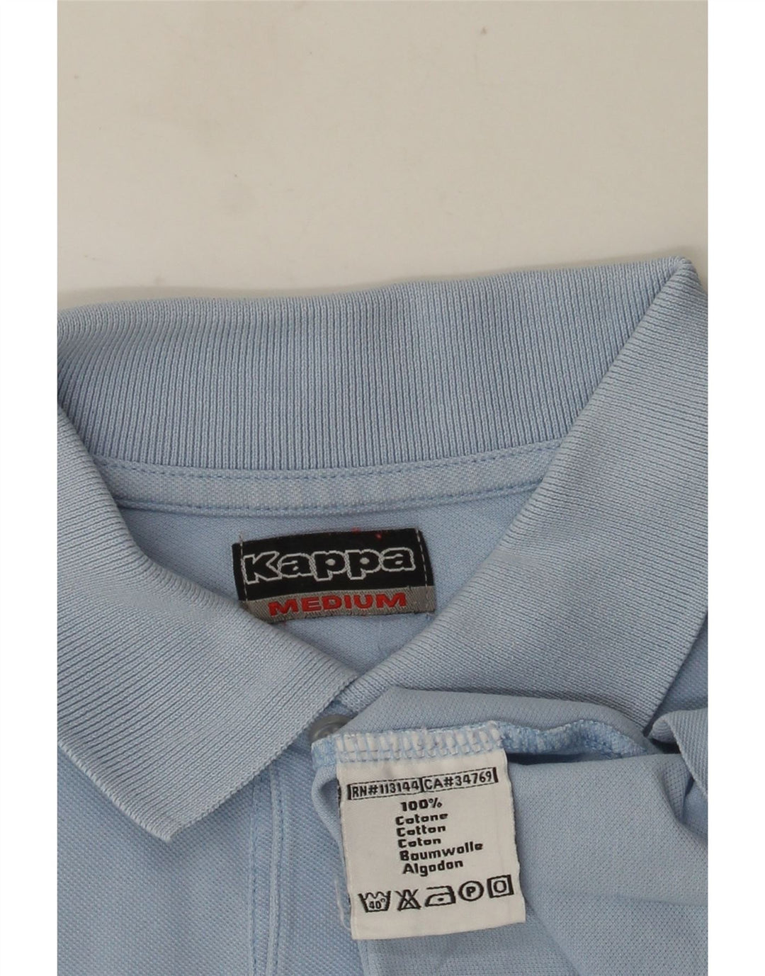 KAPPA Mens Polo Shirt Medium Blue Cotton