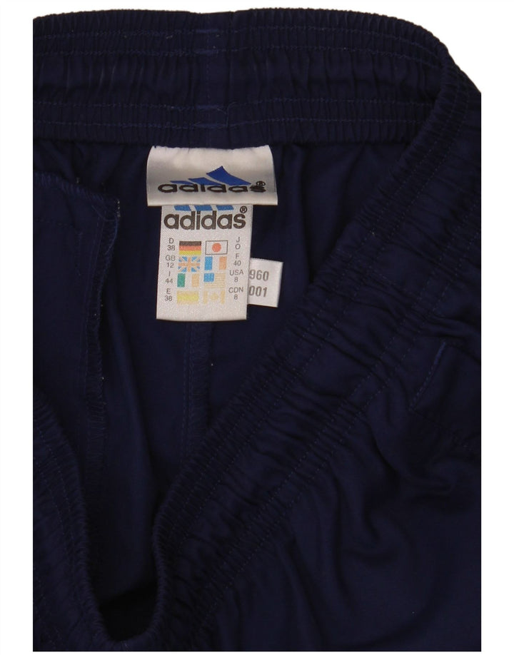 Adidas Womens Sport Shorts UK 12 Medium Navy Blue Polyester