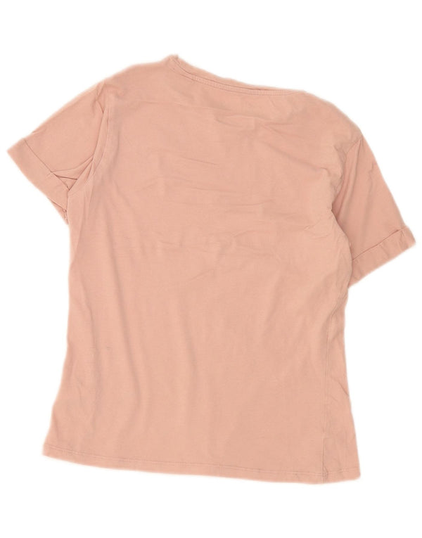 Guess Womens Graphic T-Shirt Top UK 10 Small Pink Cotton