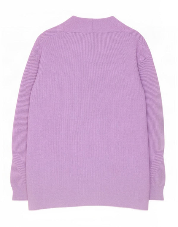 Maglione cardigan lungo da donna Marks & Spencer UK 14 grande viola