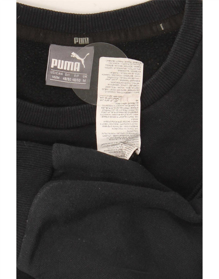 Puma Herren Grafik-Sweatshirt-Pullover aus mittelschwarzer Baumwolle