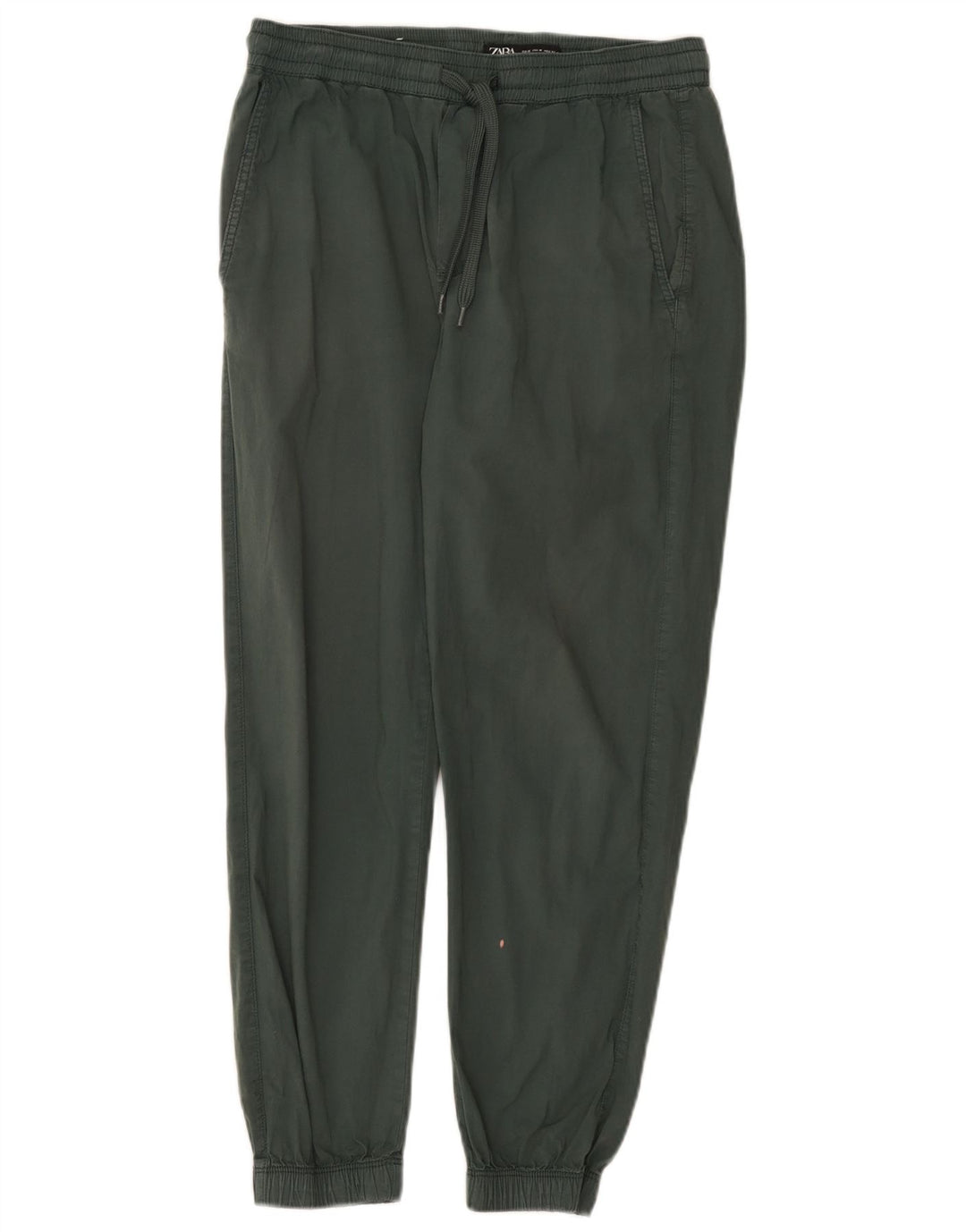 Zara Womens Joggers Trousers Medium W28 L26 Green Cotton