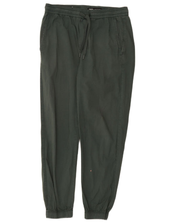 Женские джоггеры Zara Medium W28 L26, зеленые хлопковые брюки