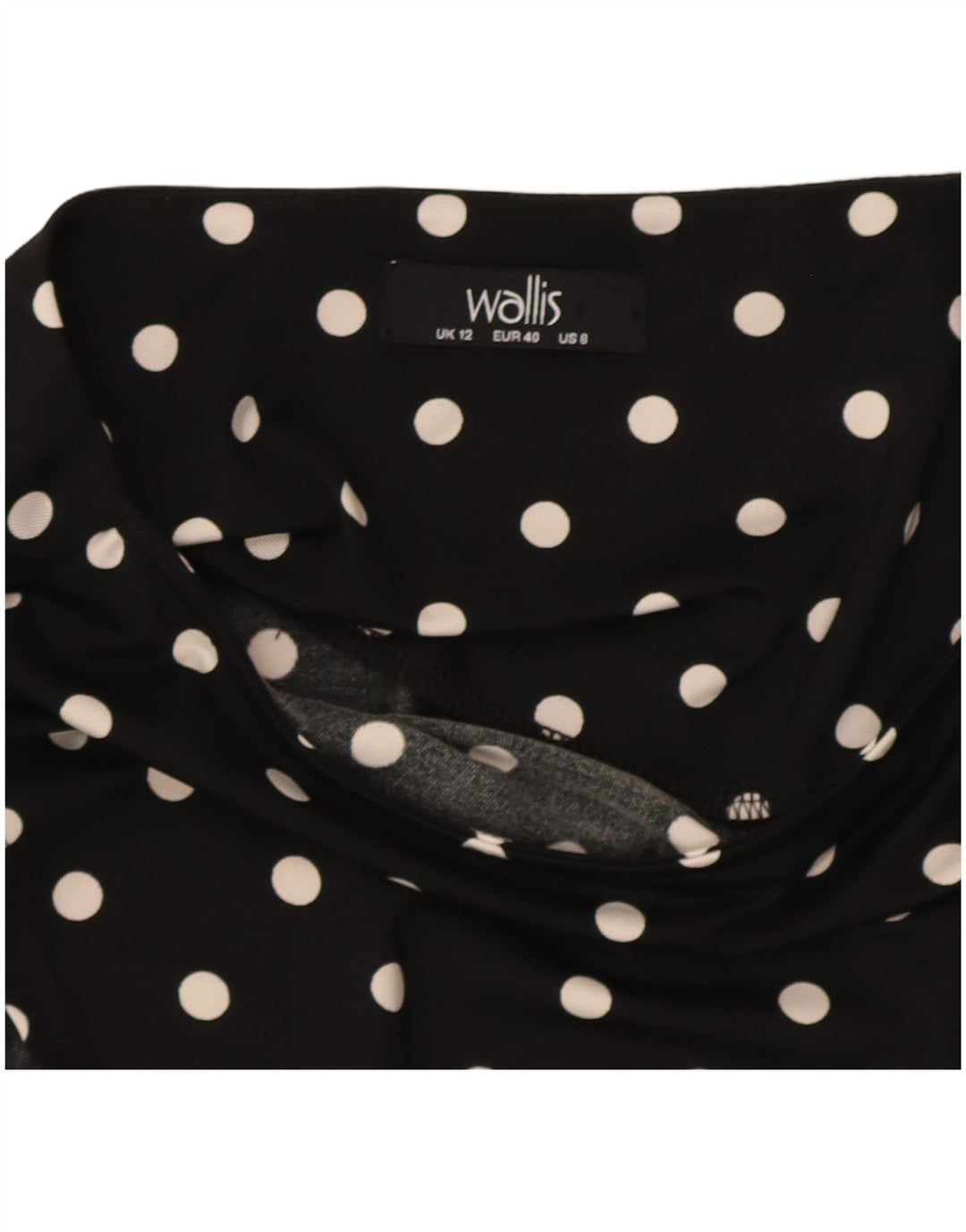 Wallis Womens Sleeveless A-Line Dress UK 12 Medium Black Polka Dot
