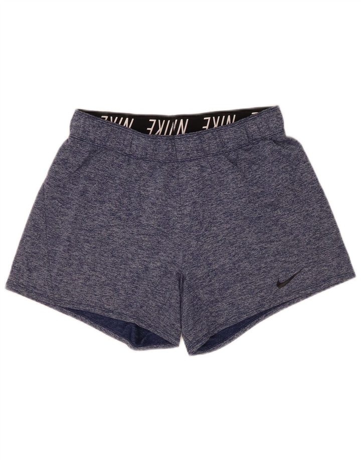 Nike Womens Dri Fit Sport Shorts UK 10 Small Blue Flecked Polyester