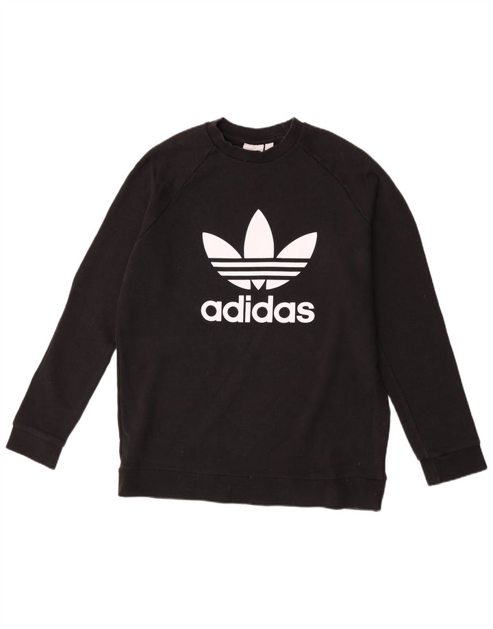 Adidas Mens Graphic Sweatshirt Jumper Large Black Cotton