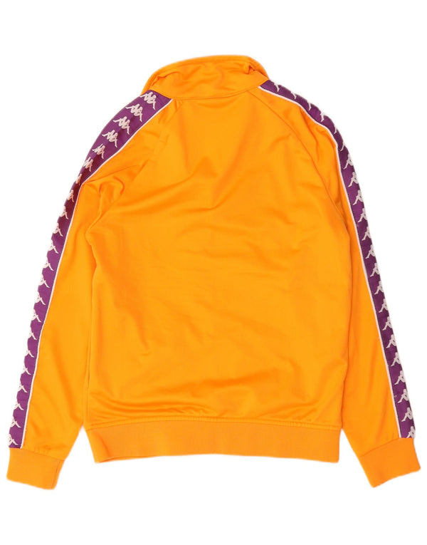 Kappa Womens Graphic Tracksuit Top Jacket UK 10 Small Orange Colourblock