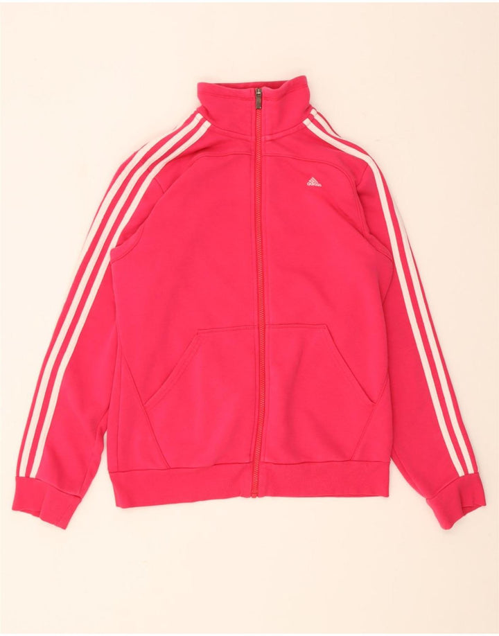 Adidas Womens Tracksuit Top Jacket UK 12/14 Medium Pink Cotton