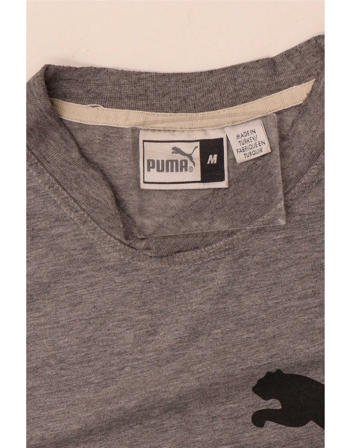 Puma Mens Graphic T-Shirt Top Medium Grey Flecked