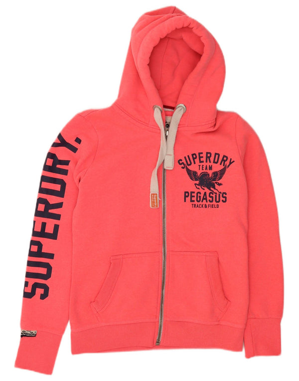 Pulover Superdry Graphic Zip pentru femei UK 12 Medium Pink Sports