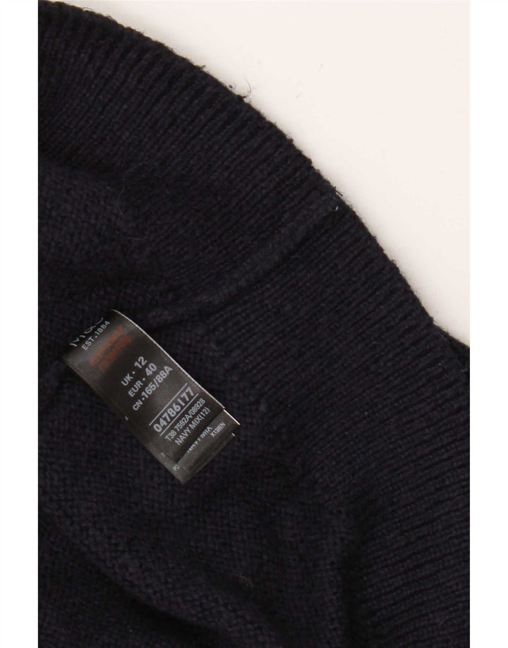 Marks & Spencer Dame Turtle Neck Jumper Sweater UK 12 Medium Navy Blue