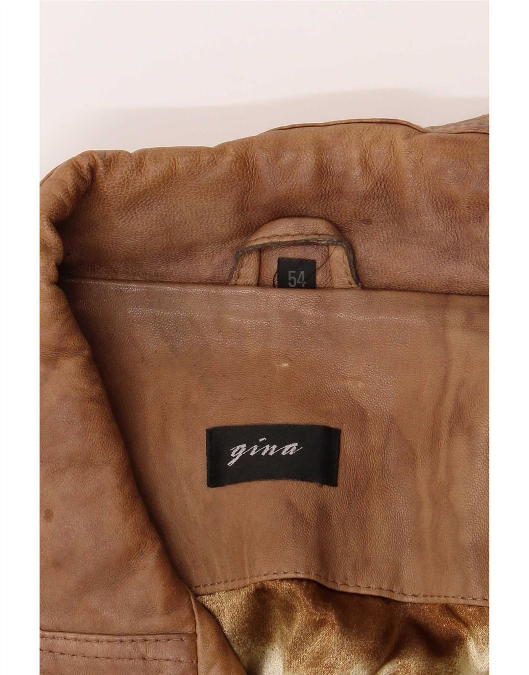 Męska kurtka skórzana Gina IT 54 2XL brązowa wiskoza