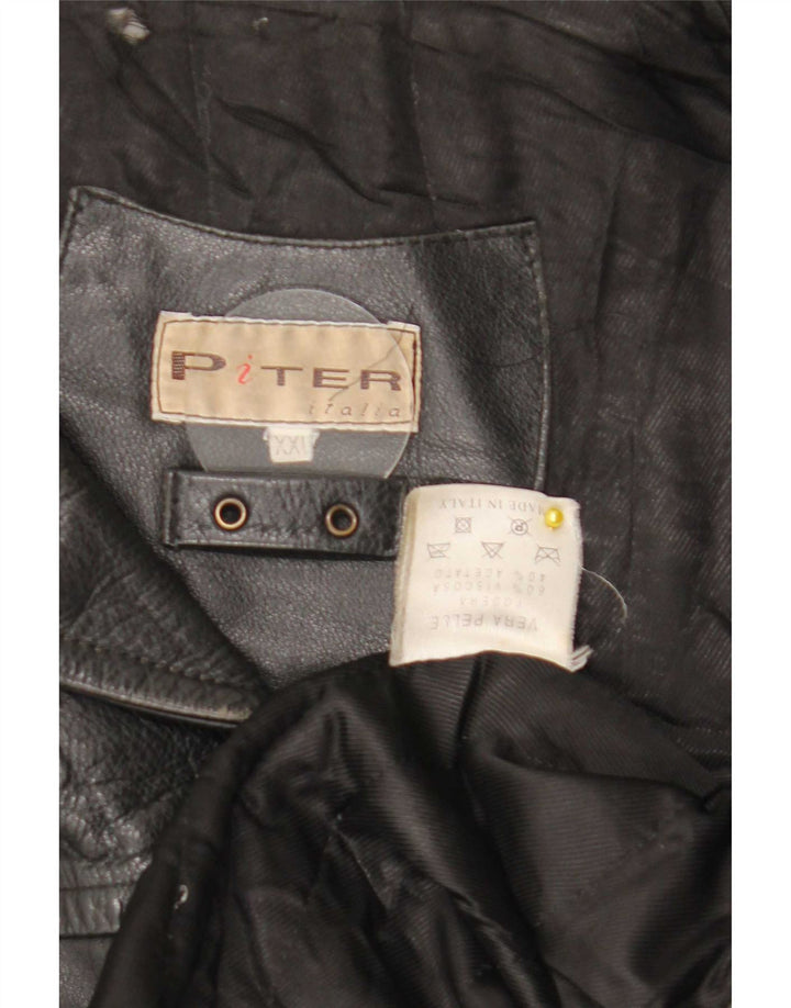 Vintage Mens Leather Jacket UK 44 2XL Black