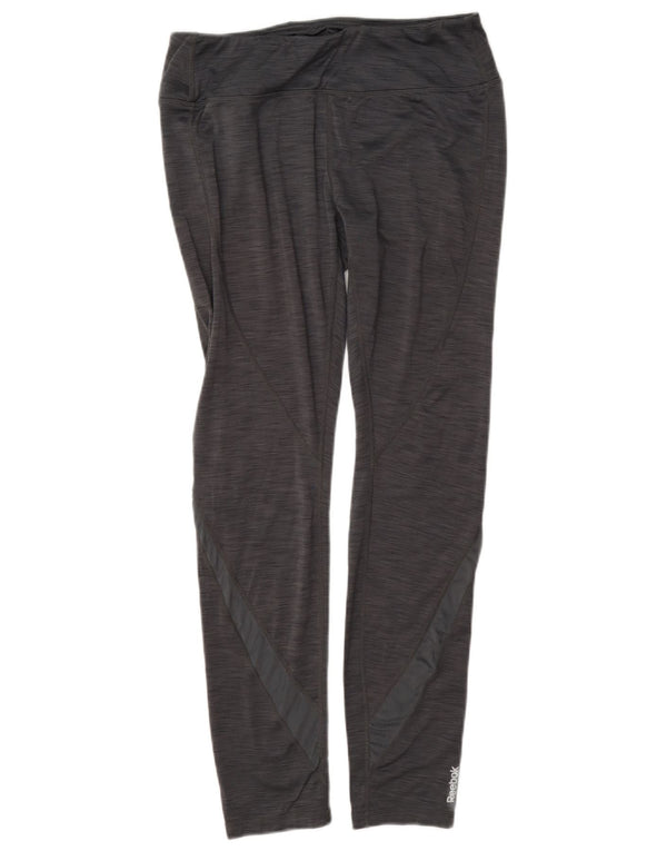 Reebok Womens Leggings UK 12 Medium Grey Flecked Polyester