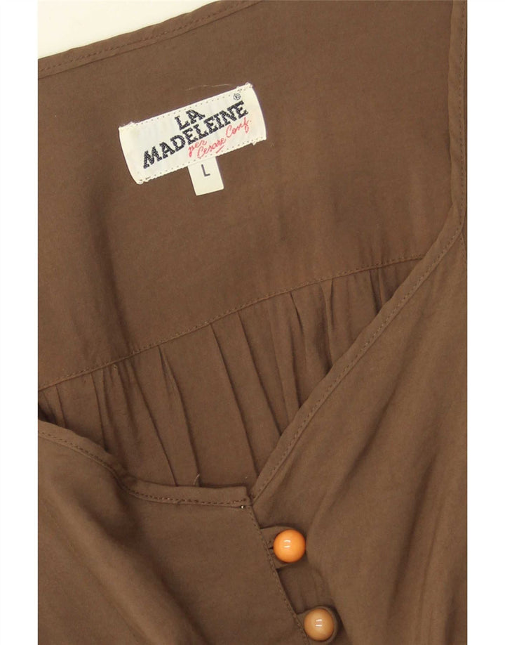Abito lungo da donna La Madeleine UK 14 grande marrone