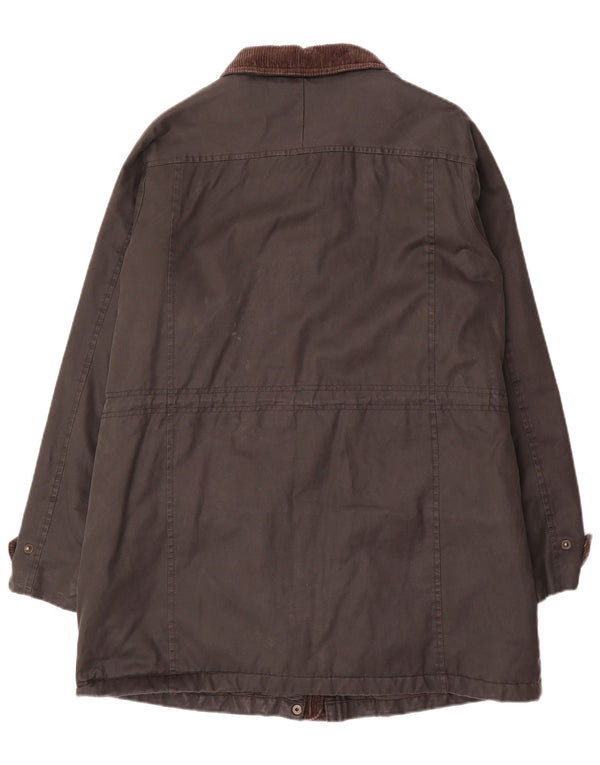 Fat Face Damen-Mantel aus gewachster Baumwolle, UK 12, Mittelschwarz
