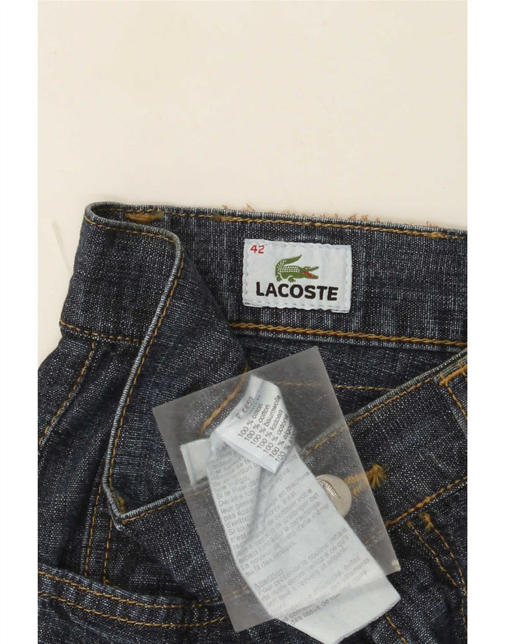 Lacoste Mens Straight Jeans Size 42 Medium W32 L28 Navy Blue Cotton