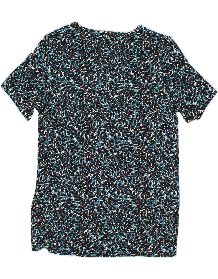 MICHAEL KORS Womens Abstract Pattern Graphic T-Shirt Top UK 12 Medium Blue Vintage Michael Kors and Second-Hand Michael Kors from Messina Hembry 