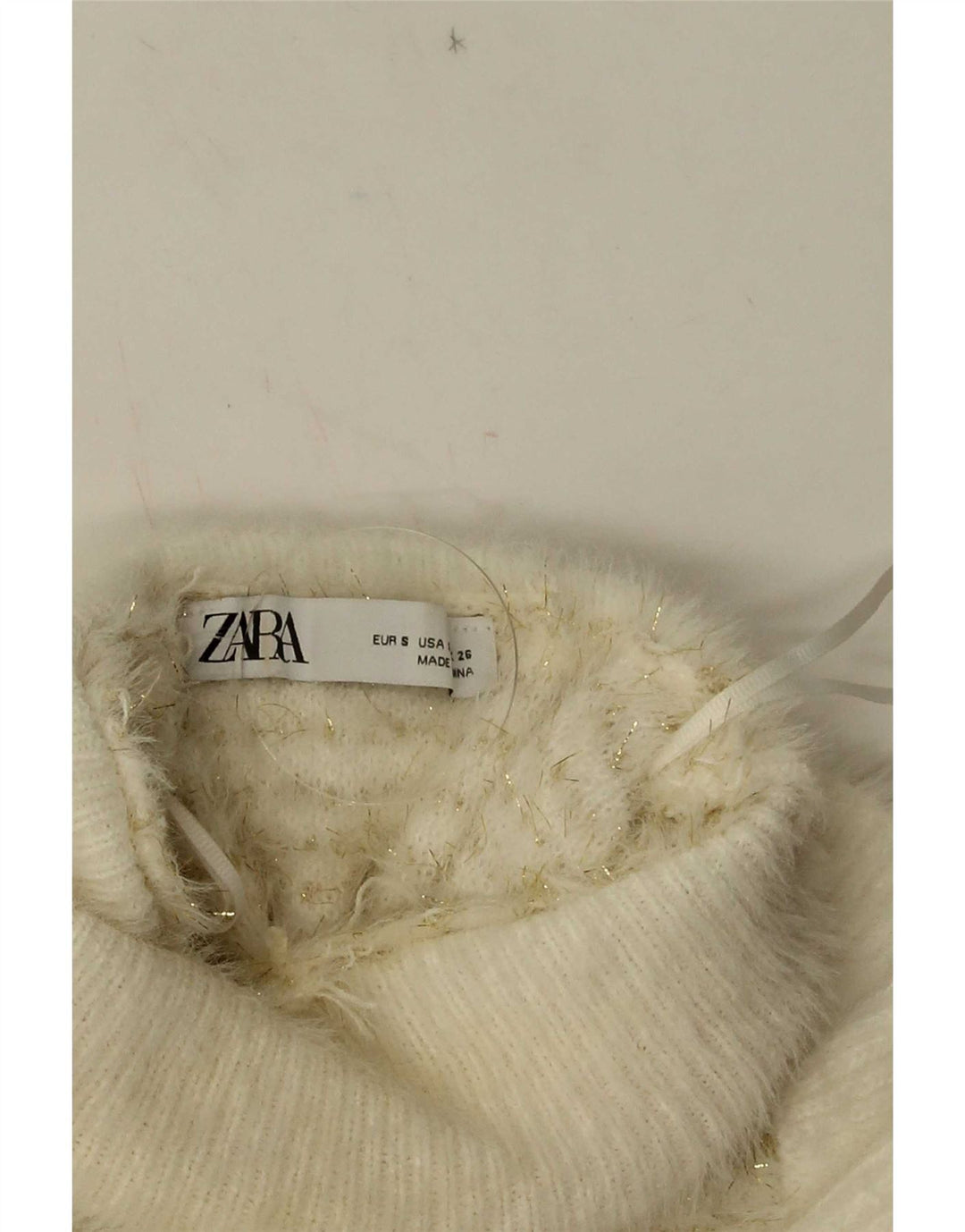 Zara Womens Ruffle Front Roll Neck Jumper Sweater UK 10 Small White Striped