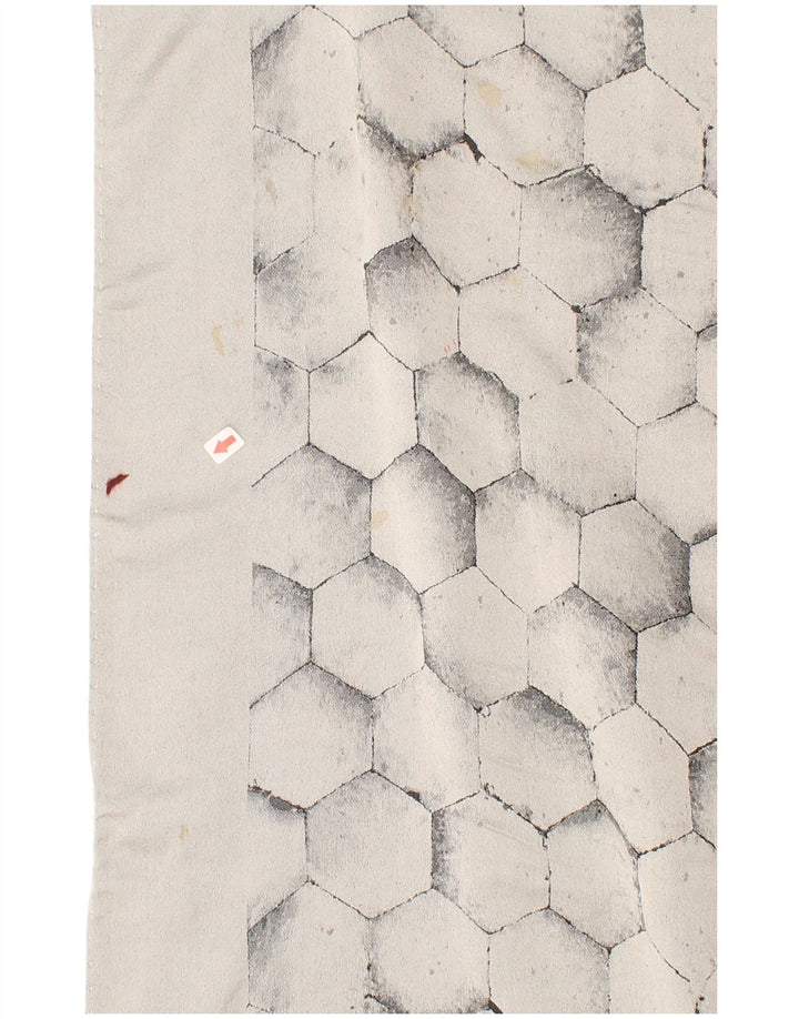 Vintage Mens Geometrical Rectangle Scarf One Size Grey Geometric Classic