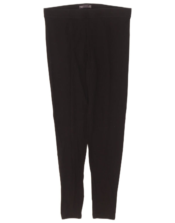 Marks & Spencer Dame Leggings UK 12 Medium Sort Bomuld