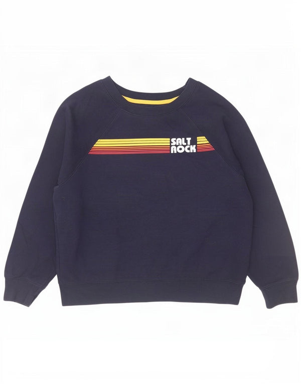 Saltrock Sweat-shirt graphique pour femme UK 12 Bleu marine moyen en coton