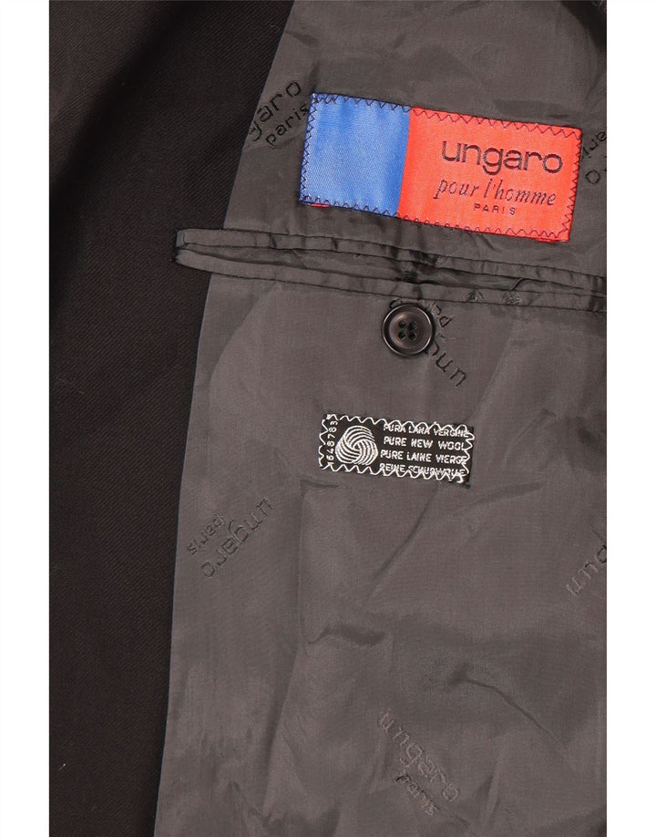 UNGARO Mens 2 Button Blazer Jacket IT 48 Medium Black New Wool