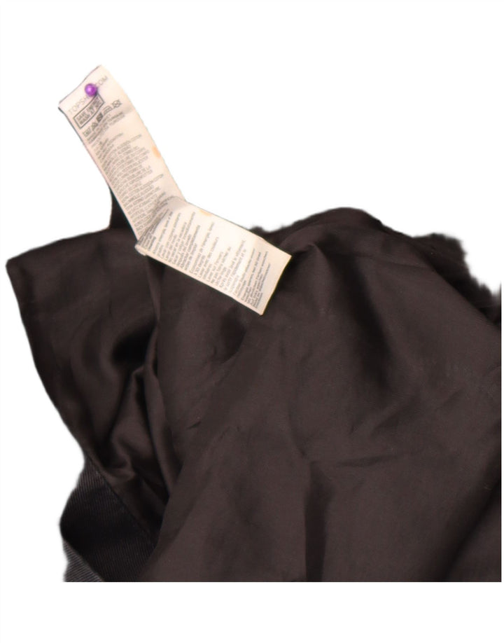 Topshop Womens Hooded Bomber Jacket UK 8 Small Black Cotton