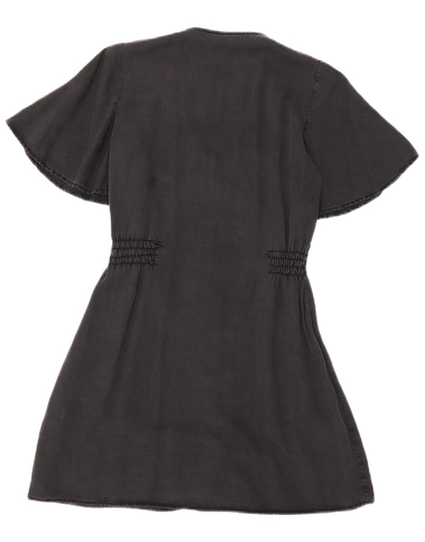 Zara Vestido Camisero Mujer UK 6 XS Negro