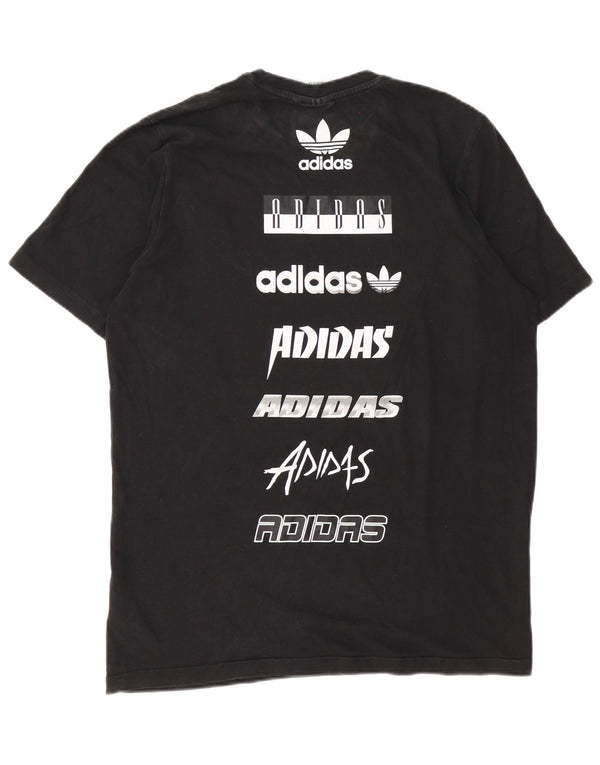 Adidas Mens Graphic T-Shirt Top Large Black Cotton