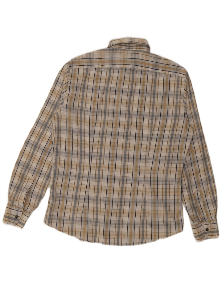 Trussardi Jeans Mens Shirt Large Beige Check