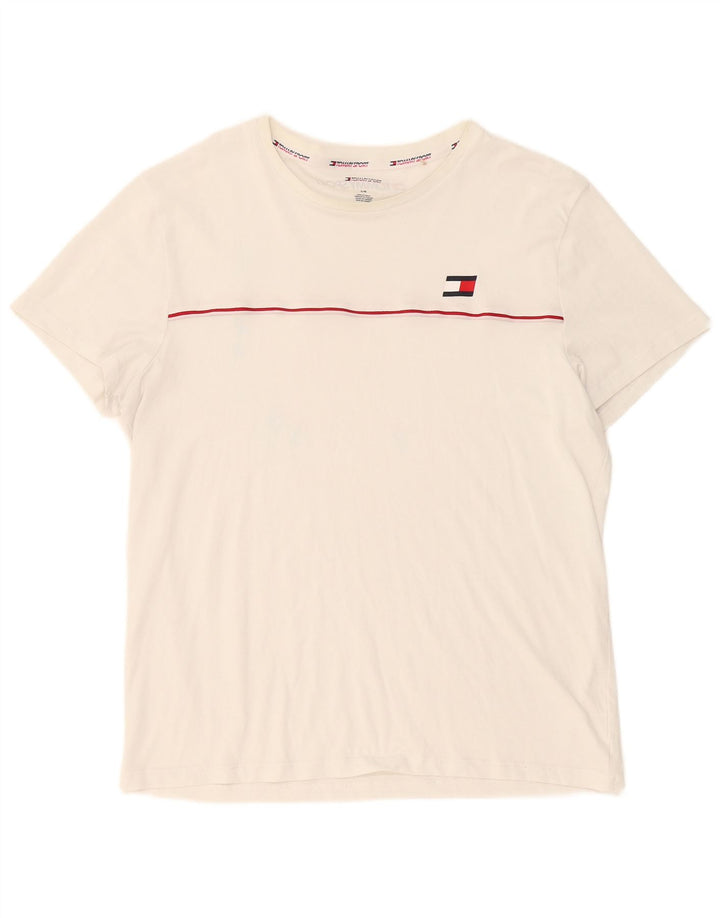 Tommy Hilfiger Herre T-Shirt Top Stor Hvid Bomuld