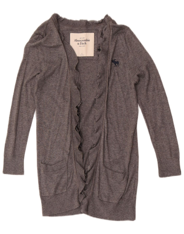 Abercrombie & Fitch Damen Longline Cardigan Pullover UK 8 Small Grau