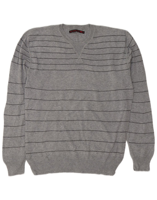 Maglione maglione girocollo da uomo Levi's in cotone a righe grigio medio