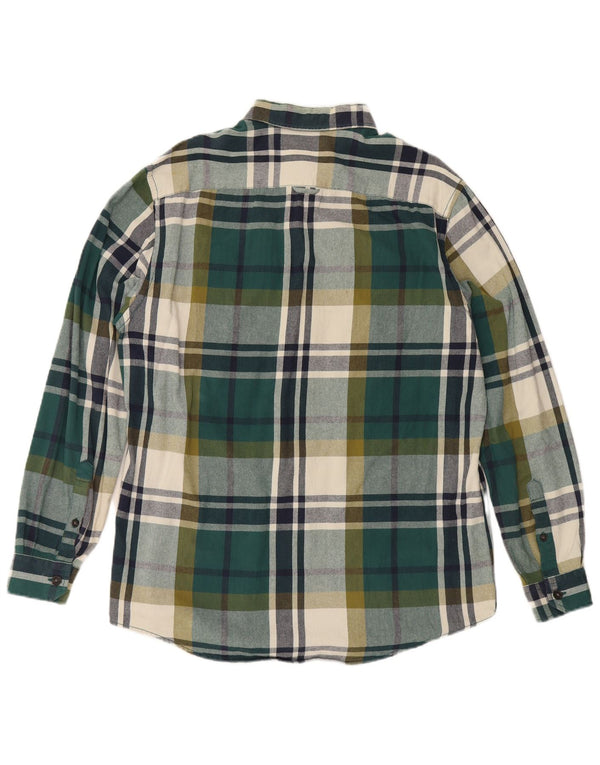 Jim Spencer Mens Shirt Size 43/44 XL Green Plaid Cotton