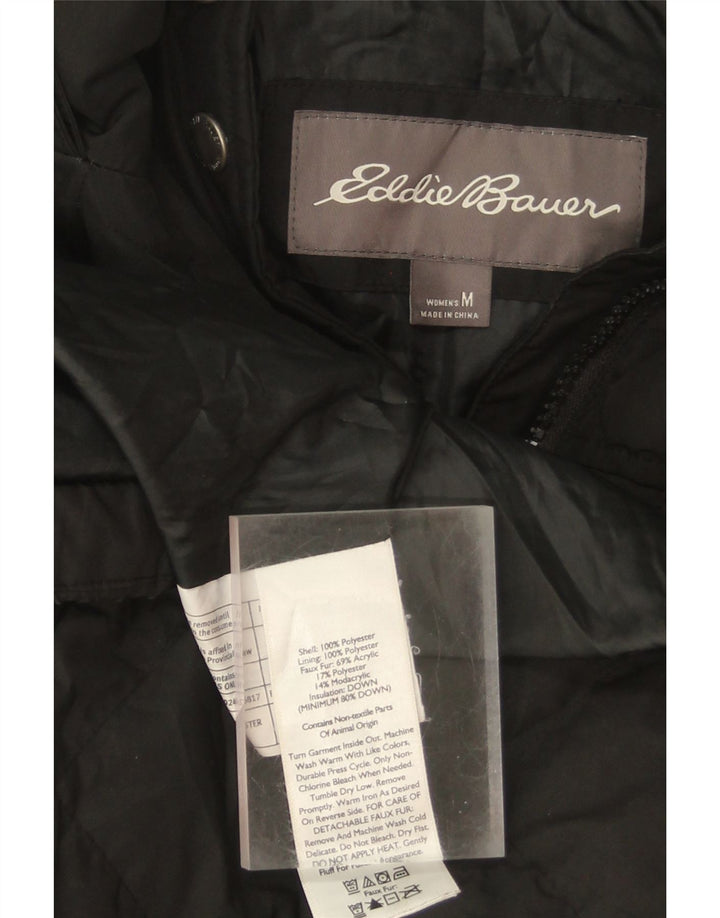 EDDIE BAUER Womens Hooded Windbreaker Jacket UK 14 Medium Black Polyester Vintage Eddie Bauer and Second-Hand Eddie Bauer from Messina Hembry 
