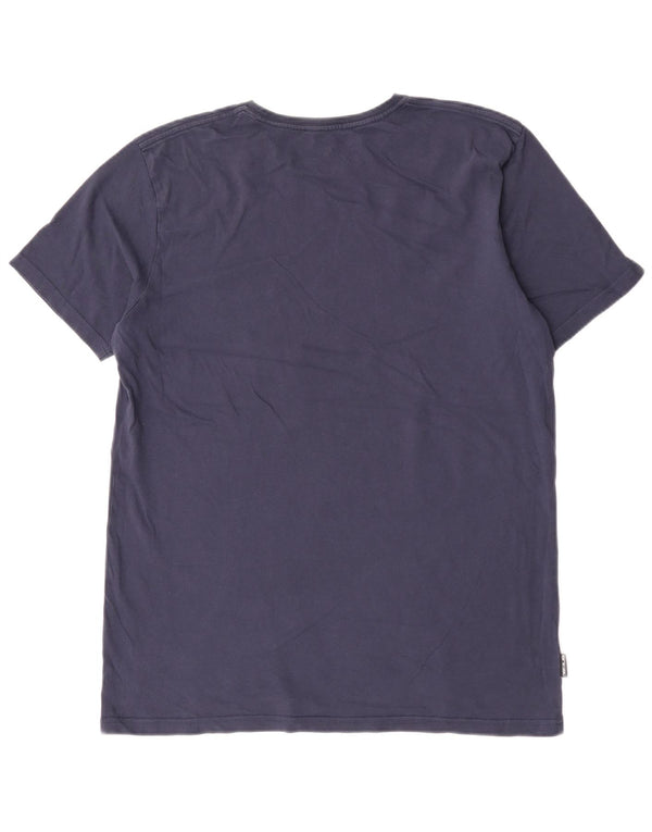 Animal Mens Graphic T-Shirt Top Large Bleu Marine Coton