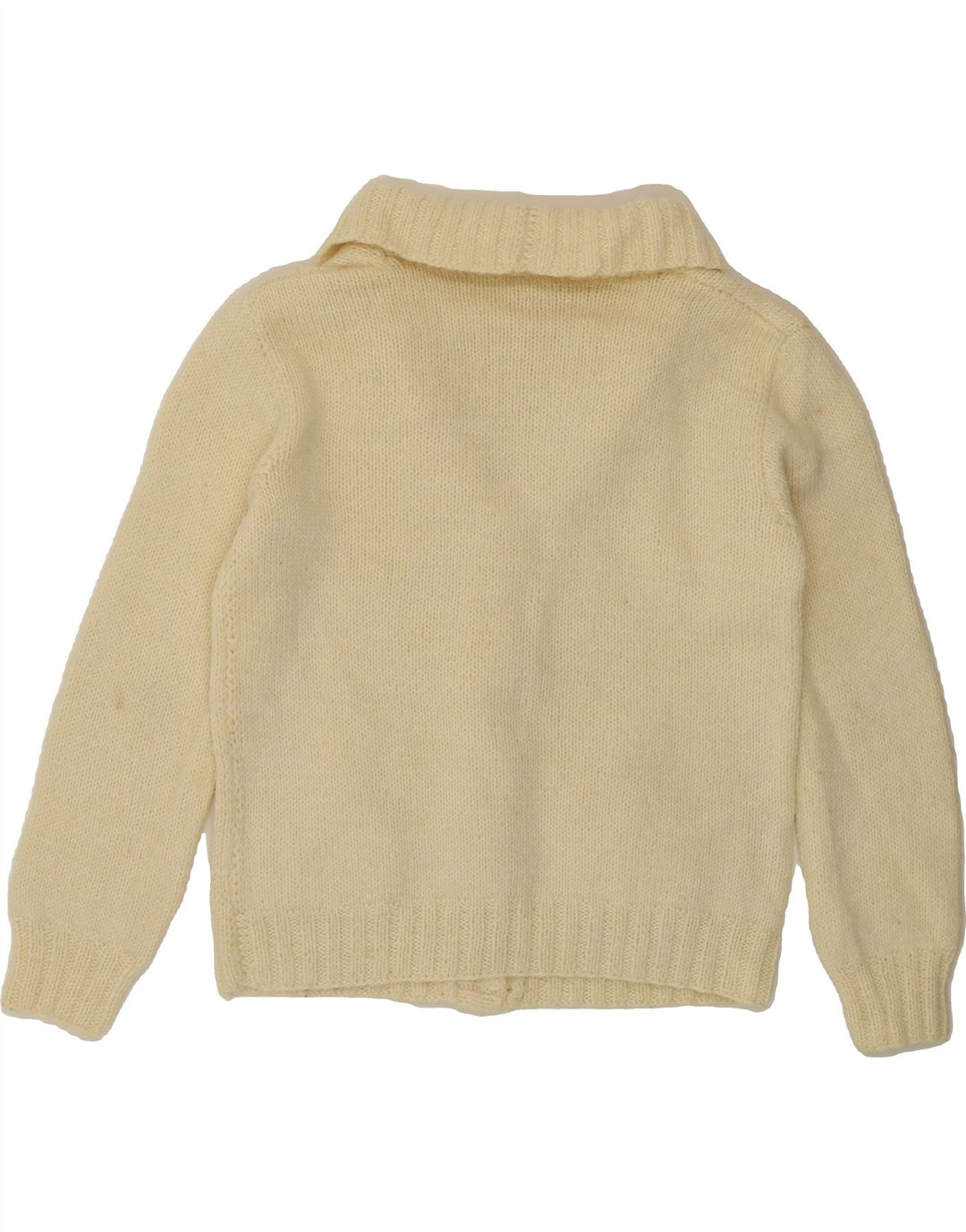 VINTAGE Womens Cardigan Sweater UK 14 Medium Off White Vintage Vintage and Second-Hand Vintage from Messina Hembry 