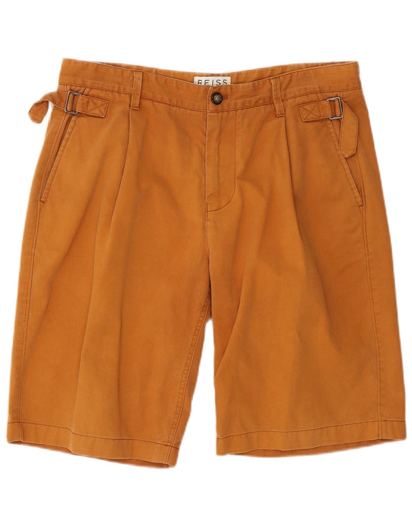 Reiss Mens Pegged Chino Shorts W34 Large Brown Cotton